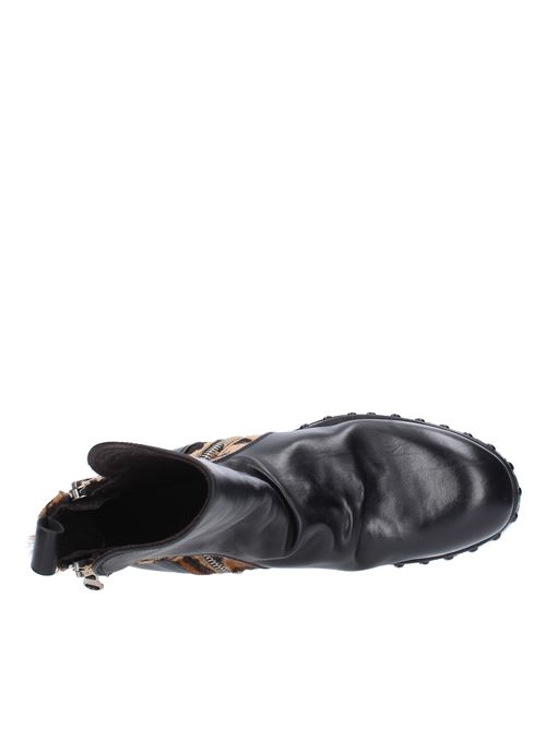 Leather and ponyskin ankle boots JP/DAVID | 35774/14 DIVERNERO